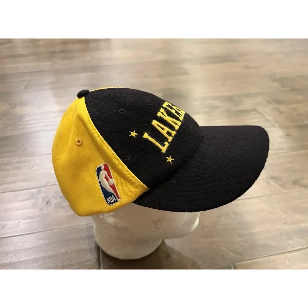 Vintage Nike Swoosh Flex NBA LA Lakers Wool Blend Fitted Hat Baseball Cap Size L